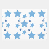 Vrolijk kerstblauw en witte sterren inpakpapier vel (Voorkant)