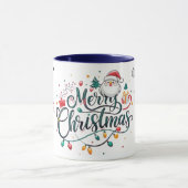 Vrolijk kerstblauw mok (Midden)