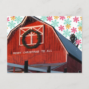 Vrolijk kerstBoerderij Barn Briefkaart