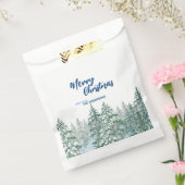 Vrolijk kerstbomen bos Waterverf script Bedankzakje (Gezegeld)