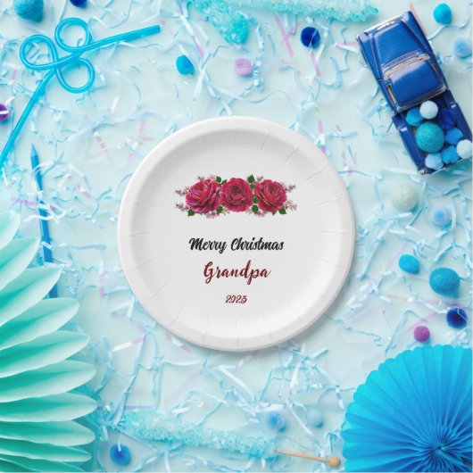 Vrolijk kerstboom feestelijke vakantie cadeau ontw papieren bordje (Feest)