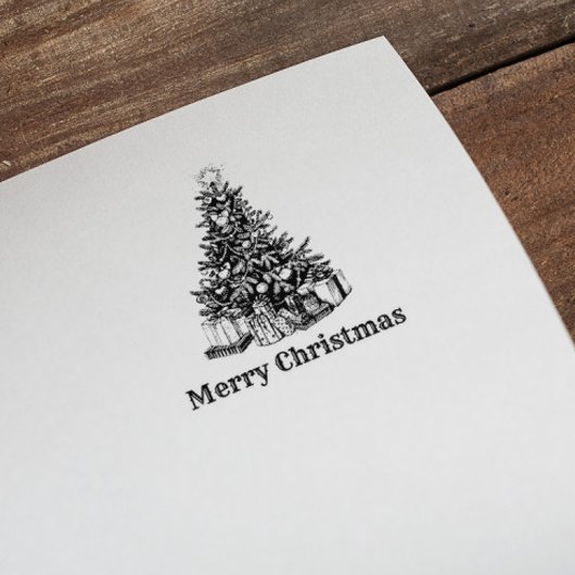 Vrolijk Kerstboom Pine Gifts Rubberstempel