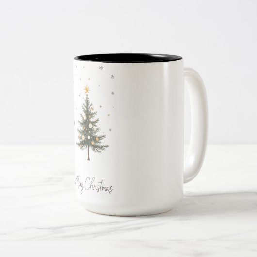 "Vrolijk kerstboom twee-tone Mok (Voorkant rechts)