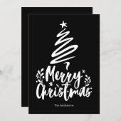 Vrolijk kerstboom zwart kerst Kaart (Voorkant / Achterkant)