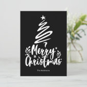 Vrolijk kerstboom zwart kerst Kaart (Staand voorkant)