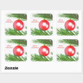 Vrolijk kerstboomdecoratie vierkante sticker (Vel)