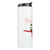 Vrolijk kerstboomrood  kruipertje thermosbeker (Gedraaid links)