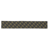 Vrolijk kerstboomsterren zwart Gold Shiny Chic Lange Tafelloper (Horizontaal)