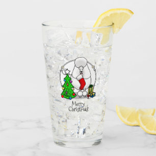 Vrolijk kerstboomtje 2 Poodle (white) Glas