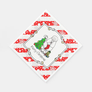 Vrolijk kerstboomtje 2 Poodle (white) Servet