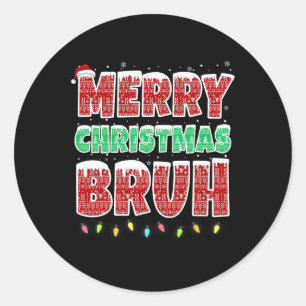 Vrolijk Kerstborstel Lelijke Trui Xmas Lights Fun Ronde Sticker