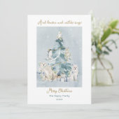 Vrolijk kerstbos Waterverf vakantie Kaart (Staand voorkant)