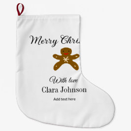 Vrolijk kerstbruine koekjes voeg naam met liefde h grote kerstsok