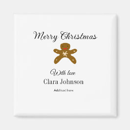 Vrolijk kerstbruine koekjes voeg naam met liefde h magneet