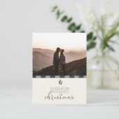 Vrolijk kerstbuffel met grijze inkt op datum opsla feestdagenkaart (Staand voorkant)
