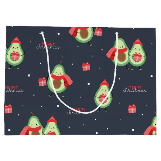 Vrolijk kerstcadeado groot cadeauzakje (Achterkant)