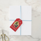 Vrolijk kerstcadeat cadeaulabel (Met Touw)