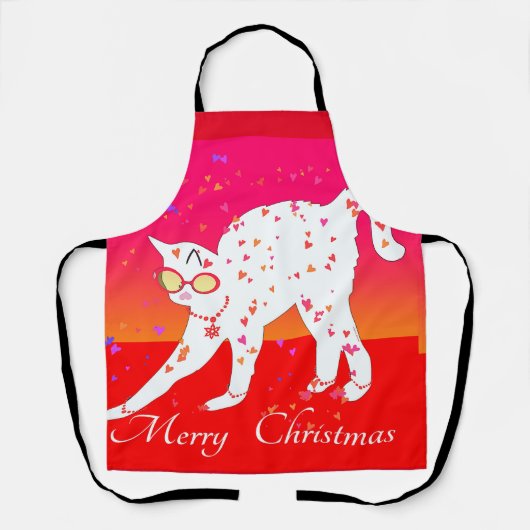 Vrolijk kerstcadeat schort (Voorkant)