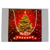 Vrolijk kerstcadeau boodschappentas groot cadeauzakje (Achterkant)