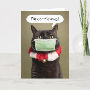 Vrolijk kerstcadeau door gezichtsmasker feestdagen kaart