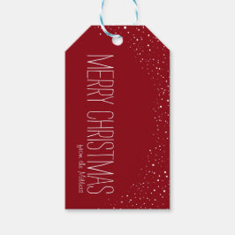 Vrolijk kerstcadeau Label, gepersonaliseerd, rood, Cadeaulabel
