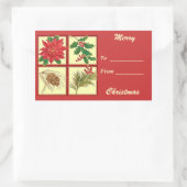 Vrolijk kerstcadeau Label Rechthoek Sticker (Tas)