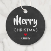 Vrolijk kerstcadeau Labels, cirkel krijtbord Bedankjes Labels (Voorkant)