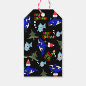 Vrolijk kerstcadeau Labels Haaienvis Cadeaulabel (Voorkant)