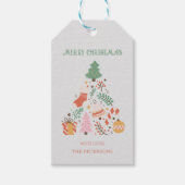 Vrolijk kerstcadeau Labels, vrolijk en kleurrijk Cadeaulabel (Voorkant)