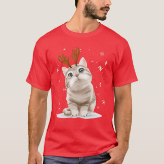 Vrolijk kerstcadeau met rendieren die overeenkomen t-shirt