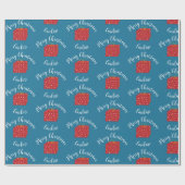 Vrolijk kerstcadeau Schattige met aangepaste naam Cadeaupapier (Vlak)