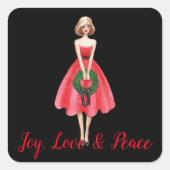 Vrolijk kerstcadeau sticker (Voorkant)