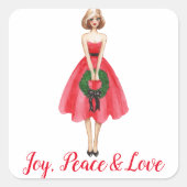 Vrolijk kerstcadeau sticker (Voorkant)