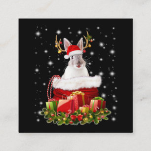 Vrolijk kerstcadeau voor Bunny Lover Vierkante Visitekaartje