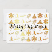 Vrolijk kerstcadeaukaart in wit en goud kaart (Voorkant)