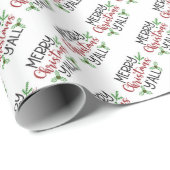 Vrolijk kerstcadeaupapier Al-typografie Cadeaupapier (Rol Hoek)