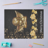 Vrolijk kerstcadeaupapier Gold Angel Tissuepapier (Craft)