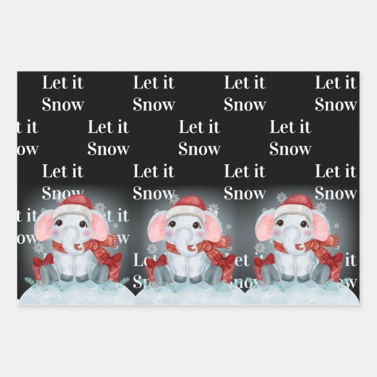 Vrolijk kerstcadeaupapier met overvulling inpakpapier vel (Voorkant 3)