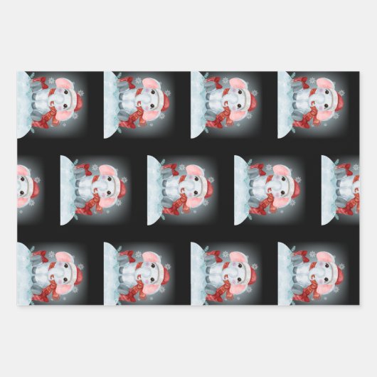 Vrolijk kerstcadeaupapier met overvulling inpakpapier vel (Voorkant 2)