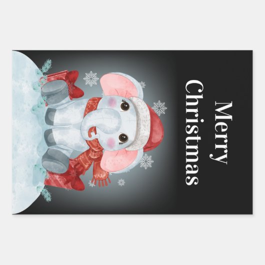 Vrolijk kerstcadeaupapier met overvulling inpakpapier vel (Voorkant)