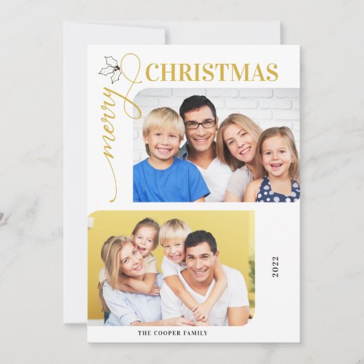 Vrolijk kerstcadeauscript 2 Kaart voor fotofeestda (Voorkant)