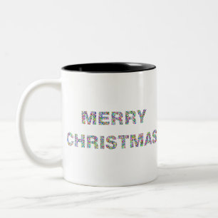 Vrolijk kerstcadeautje 3 tweekleurige koffiemok