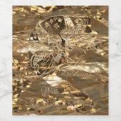 Vrolijk kerstcadeautje Angels die Trumpet spelen Wijn Etiket (Enkel label)