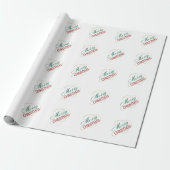Vrolijk kerstcadeautje Elegant modern vakantiescri Cadeaupapier (Uitgerold)
