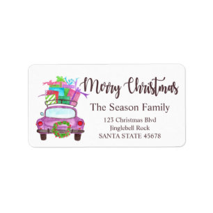 Vrolijk kerstcadeautje en kerstcadeautjes etiket