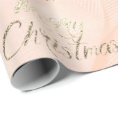 Vrolijk kerstcadeautje Glitter Script Zijderzijde Cadeaupapier (Rol Hoek)