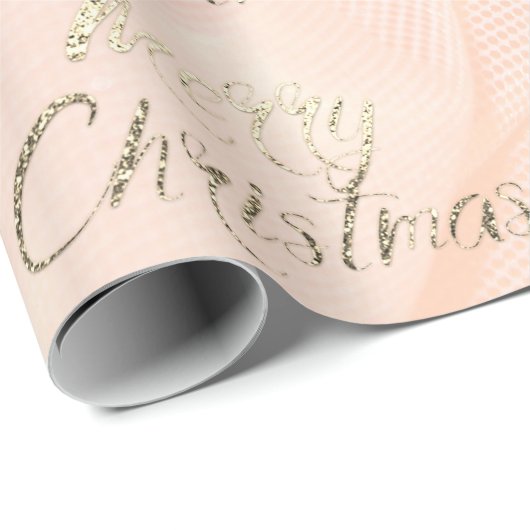 Vrolijk kerstcadeautje Glitter Script Zijderzijde Cadeaupapier (Rol Hoek)