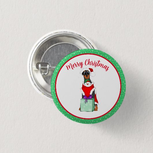 Vrolijk kerstcadeautje in kerstmis ronde button 3,2 cm (Voorkant /achterkant)