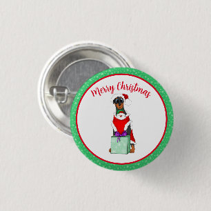 Vrolijk kerstcadeautje in kerstmis ronde button 3,2 cm