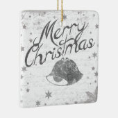 Vrolijk kerstcadeautje keramisch ornament (Rechts)